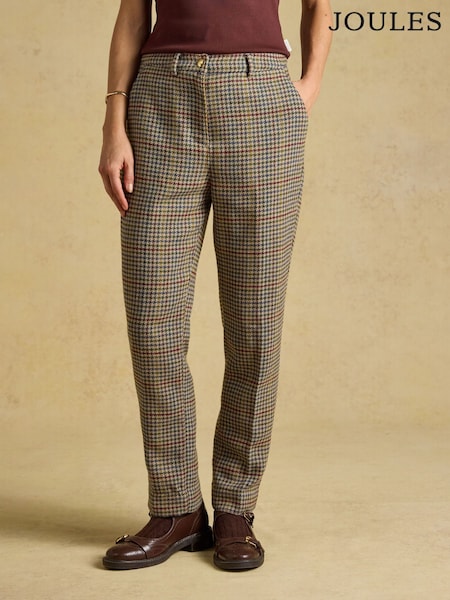 Elton Tweed Brown - Joules Cora Tapered Leg Trouser