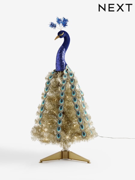 Novelty Peacock Pre Lit Christmas Tree