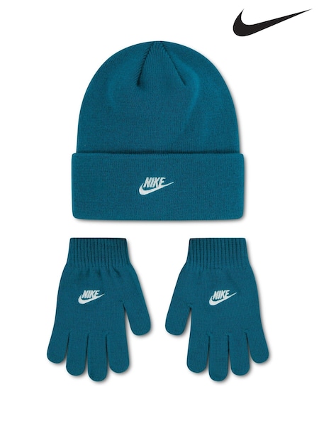 Green - Nike Club Beanie And Gloves Set