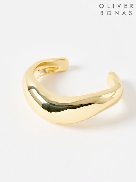 Oliver Bonas Gold Tone Noel Smooth Chunky Cuff Bangle (V47347) | £26