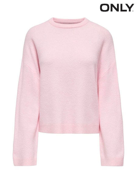 ONLY Pink Round Neck Cosy Knitted Jumper (V47406) | £24
