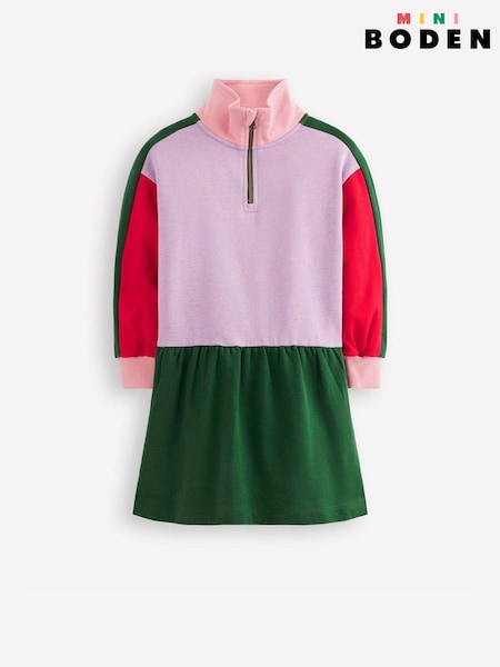 Boden Pink Half-zip Sweatshirt Dress (V47434) | £35 - £39