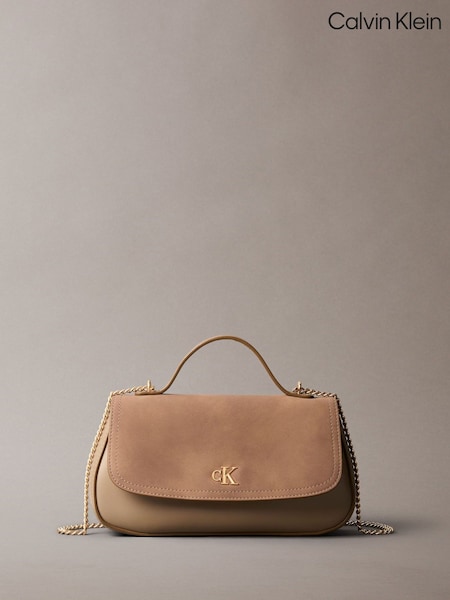 Calvin Klein Nude Monogram Flap Sueded Camera Bag (V48392) | £90