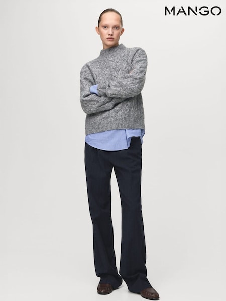 Mango Grey Cable Knitted Jumper (V48571) | £36