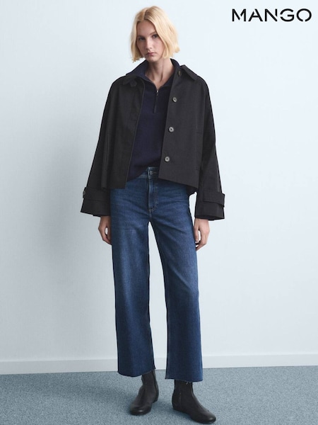 Mango Dark Blue Culotte High Rise Jeans (V48588) | £40