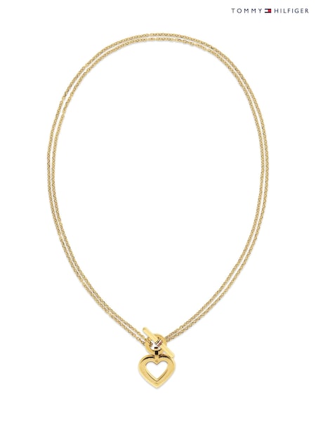 Tommy Hilfiger Gold Plated Necklace With Toggle Heart Pendant (V48906) | £69