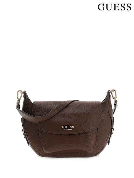 Guess Marsha Flap Shoulder Brown Bag (V49452) | £115