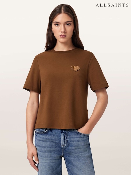 AllSaints Brown Lover Lisa T-Shirt (V49726) | £65