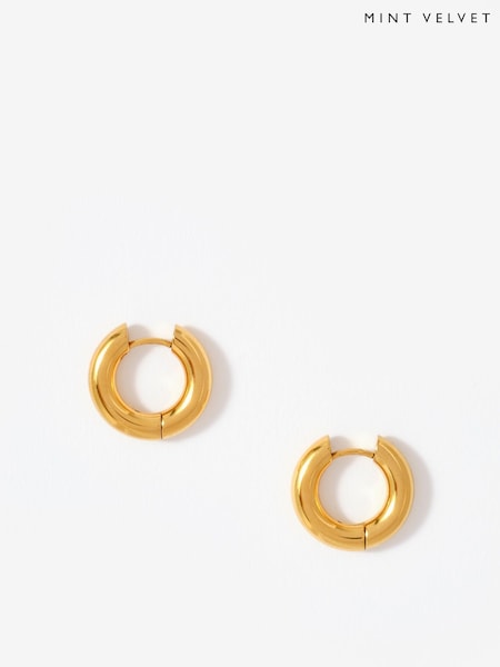 Mint Velvet Gold Tone Stainless Mini Hoop Earrings (V50084) | £35