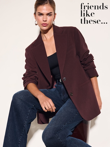 Purple Fig - Friends Like These Oversized Boyfriend Blazer