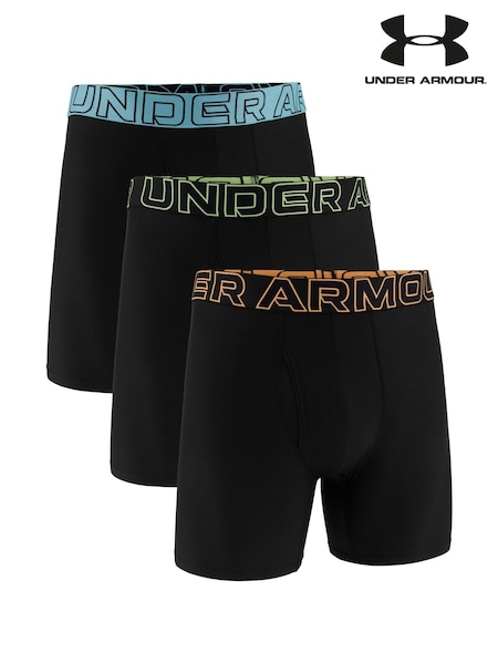 Black - Regular Under Armour Performance Tech Solid 6" Boxers 3 Pack