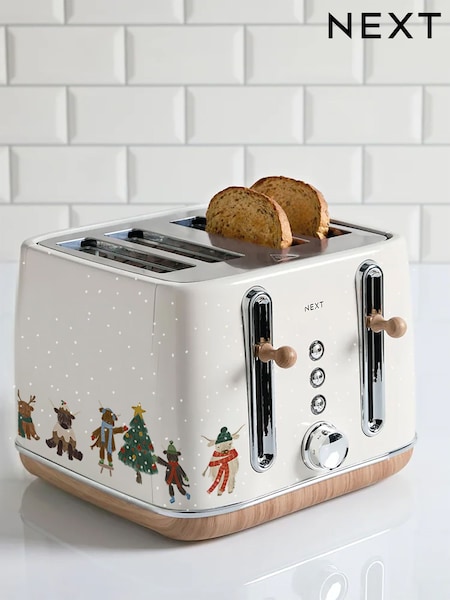 Cream Christmas Hamish the Highland Cow 4 Slice Malvern Toaster (V50391) | £65