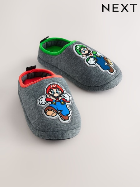 Grey - Mario Mule Slippers