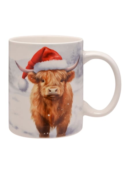 Widdop White Christmas Highland Cow Mug (V50464) | £13