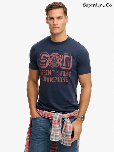 Superdry Blue Vintage Prep Relaxed T-Shirt (V50485) | £30