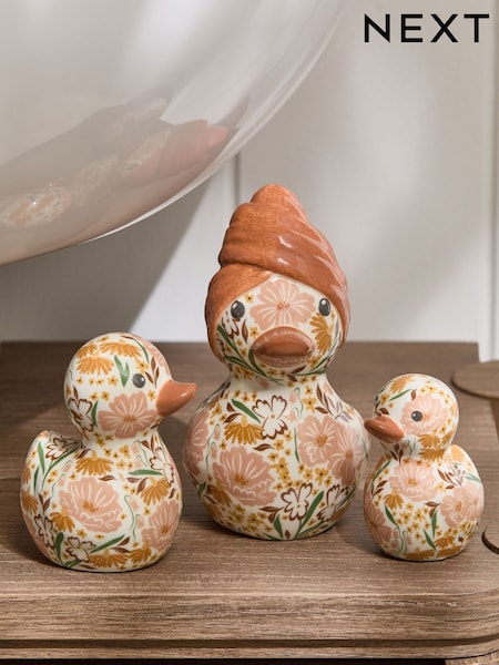 Set Of 3 Autumn Ducks Bathroom Ornaments
