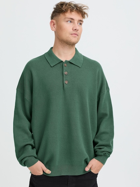!Solid Green Ryker Polo Sweater (V50552) | £70