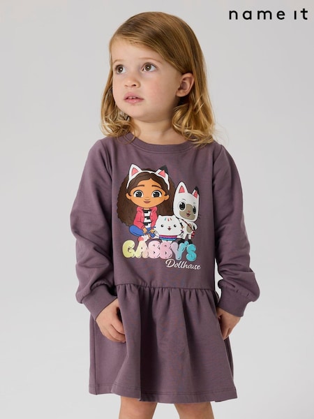 Name It Purple Gabby's Dollhouse Sweatshirt Dress (V50631) | £26