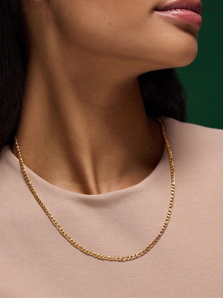 Accessorize Gold Tone Stainless Steel Figaro Chain Necklace (V50738) | £22