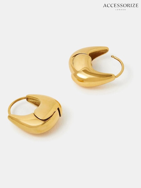 Accessorize Gold Stainless Steel Horseshoe Hoop Earrings (V50750) | £22