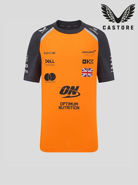 Castore Orange Kids Official Lando Norris McLaren F1 Team T-Shirt (V51091) | £50