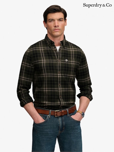 Green - Regular Superdry Long Sleeve Cotton Lumberjack Shirt
