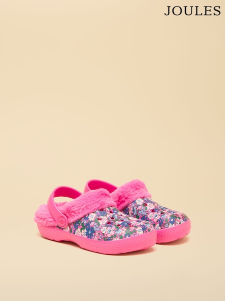 Pink Floral - Joules Winter Poole Lined Clogs