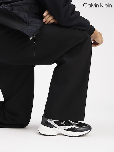 Calvin Klein Black Trailblazer — Mesh Mix Runner Trainers (V51968) | £130