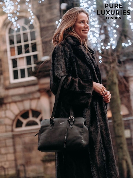 Pure Luxuries London Faya Leather Black Handbag (V52037) | £59