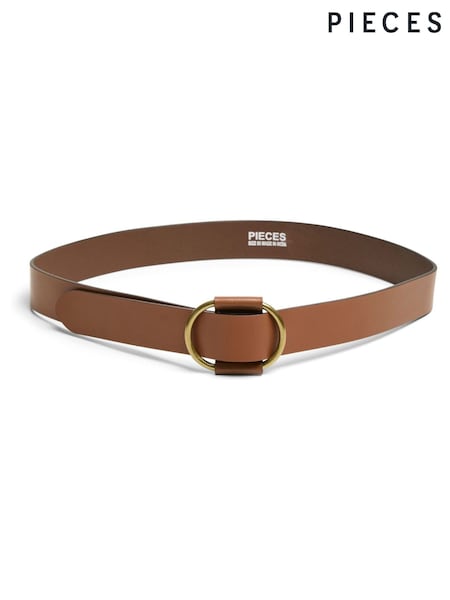 PIECES Brown Leather Belt (V52755) | £22