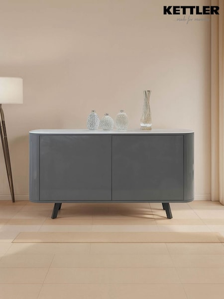 Kettler Gloss Grey Lorenzo 2 Door Sideboard (V52962) | £900