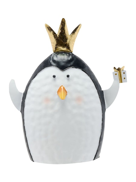 Widdop Metal Christmas Penguin with Crown (V52989) | £16