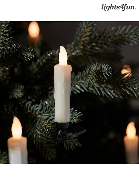 Lights4fun Ivory 10 LED Christmas Tree Candles (V53022) | £35