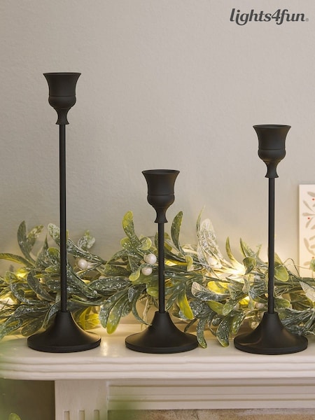 Lights4fun 3 Taper Candlestick Holders