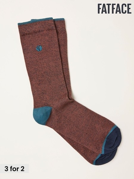 Orange - Regular Fatface Plain Socks