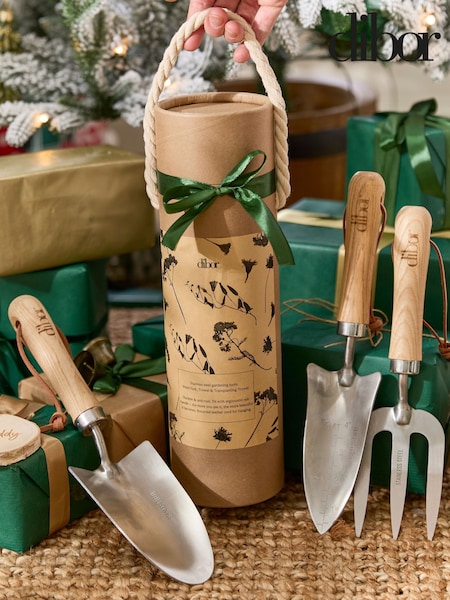 Dibor Set of 3 Brown Garden Tools and Storage Tube (V53345) | £38