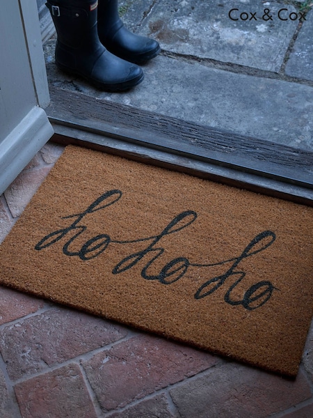 Cox & Cox Natural Grey Ho Ho Ho Doormat (V53595) | £22
