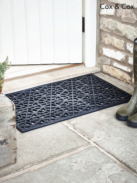 Cox & Cox Black Maroq Rubber Doormat (V53599) | £25