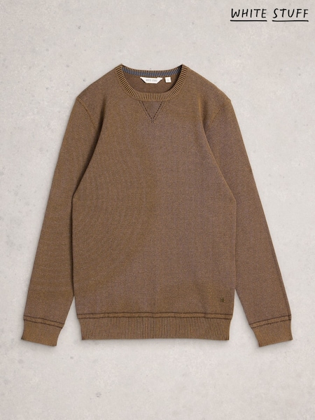 White Stuff Brown Attadale Crew Neck Jumper (V53755) | £49