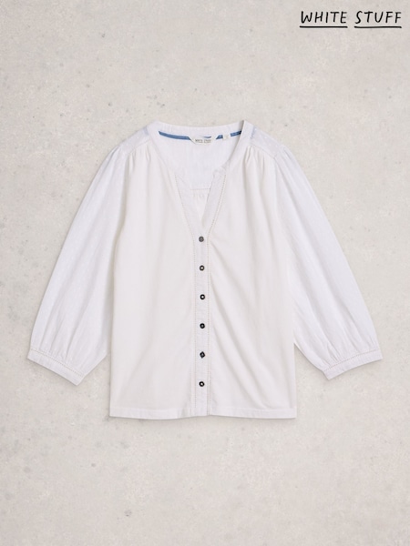White Stuff White Daisy Dobby Mix Top (V53836) | £45