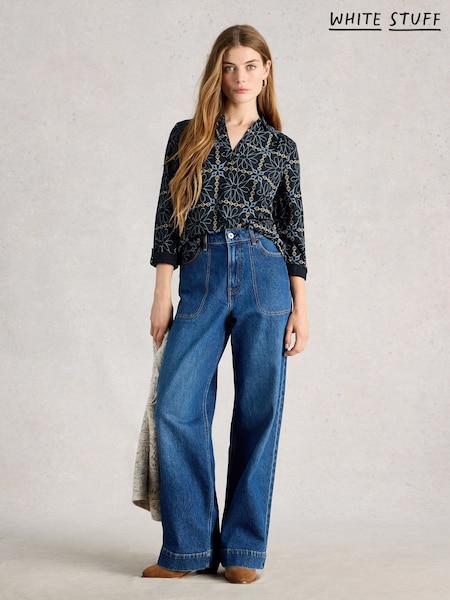 White Stuff Blue Allie Jersey Shirt (V53846) | £45