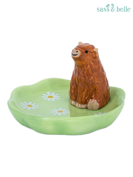 Sass & Belle Brown Highland Cow Trinket Dish (V54320) | £12