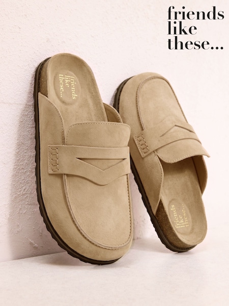 Taupe Brown - Friends Like These Faux Suede Loafers Slip On Casual Footbed