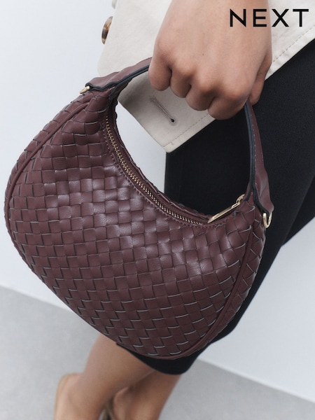 Berry Red - Weave Hand Held Bag