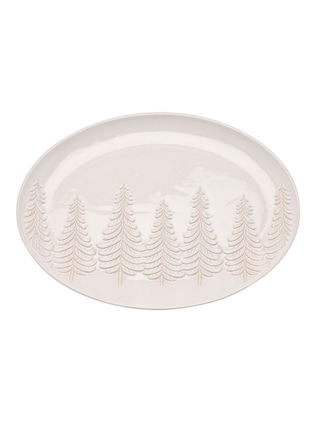 Widdop Grey Serving Plate Embossed Frosted Pine Tree (V55097) | £38