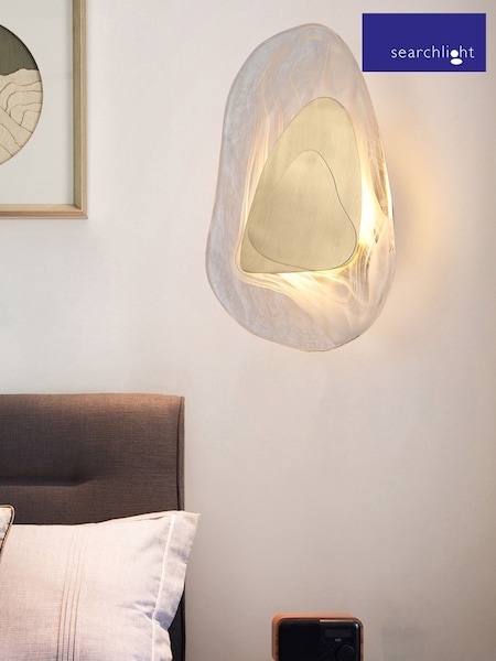 Searchlight Brass and Clear Sculptural Wall Light (V55218) | £67