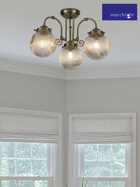 Searchlight 3 Light Glass Flush (V55233) | £112