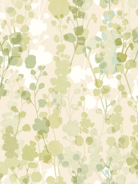 Ohpopsi Olive  Linen Blossom A4 Wallpaper Sample (V55298) | £1