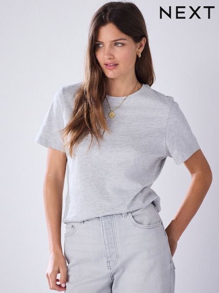 Grey Marl - Slimline Crew Neck T-shirt