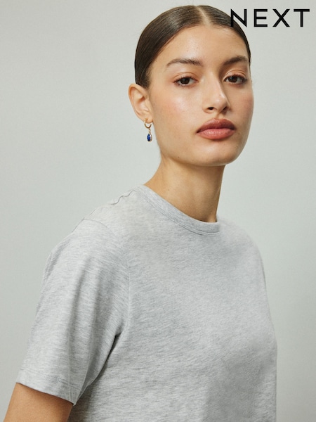 Grey Marl - Crew Neck Girlfriend T-shirt